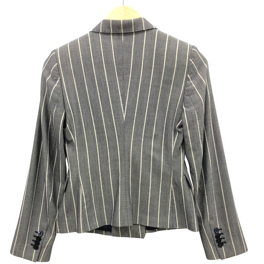 美品◆タリアトーレ テーラードジャケット ダブル ストライプ グレー系 レディーズ サイズ40 TAGLIATORE 【AFB5】