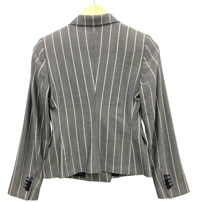 美品◆タリアトーレ テーラードジャケット ダブル ストライプ グレー系 レディーズ サイズ40 TAGLIATORE 【AFB5】