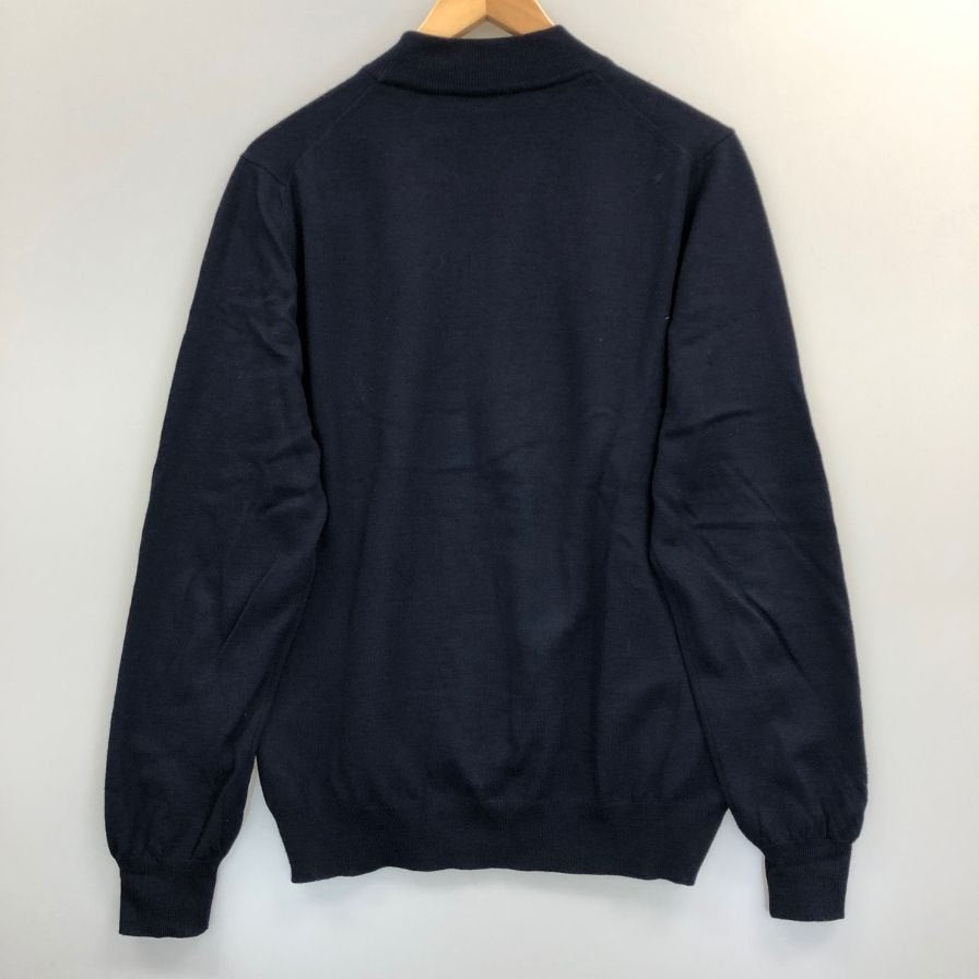 中古◆グランサッソ ウールニット モックネック ネイビー メンズ サイズ50 Gran Sasso 【AFB6】