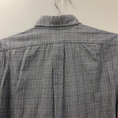 美品◆インディビジュアライズドシャツ 長袖シャツ ボタンダウン チェック グレー メンズ サイズ15-32 INDIVIDUALIZED SHIRTS 【AFB51】