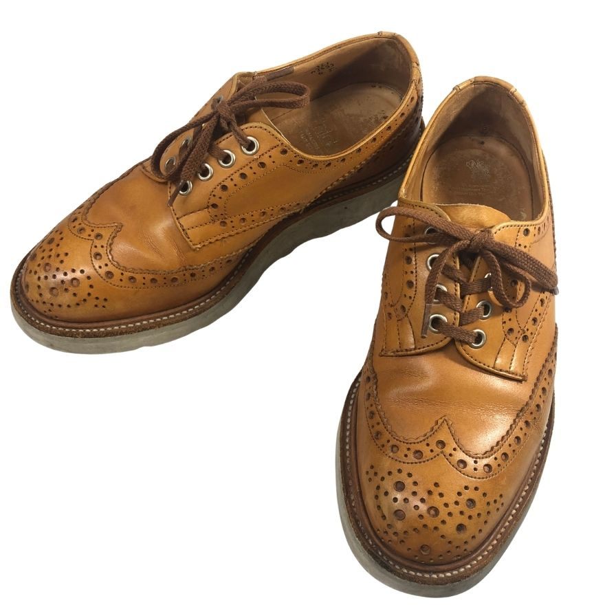 トリッカーズ バートン 321 M5633 ウィングチップ カーフ ライトブラウン UK6 メンズ Tricker’s 約25.0cm【AFC48】