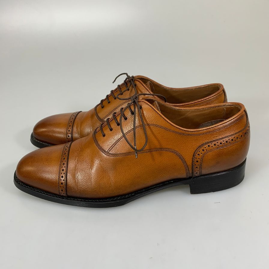 ブリオーニ キャップトゥ レザーシューズ ブラウン サイズ8 メンズ Brioni 約26.5cm【YB3】