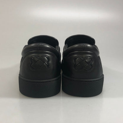 ボッテガ スリッポン イントレチャート レザースニーカー メンズ ブラック サイズ39 BOTTEGA VENETA 約24.5cm【AFD9-2】