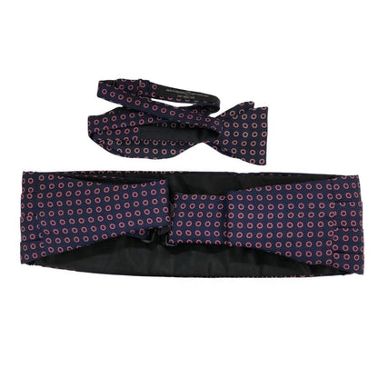ポールスミス 蝶ネクタイ カマーバンドセット 英国製 シルク 総柄 ブルー系 Paul Smith