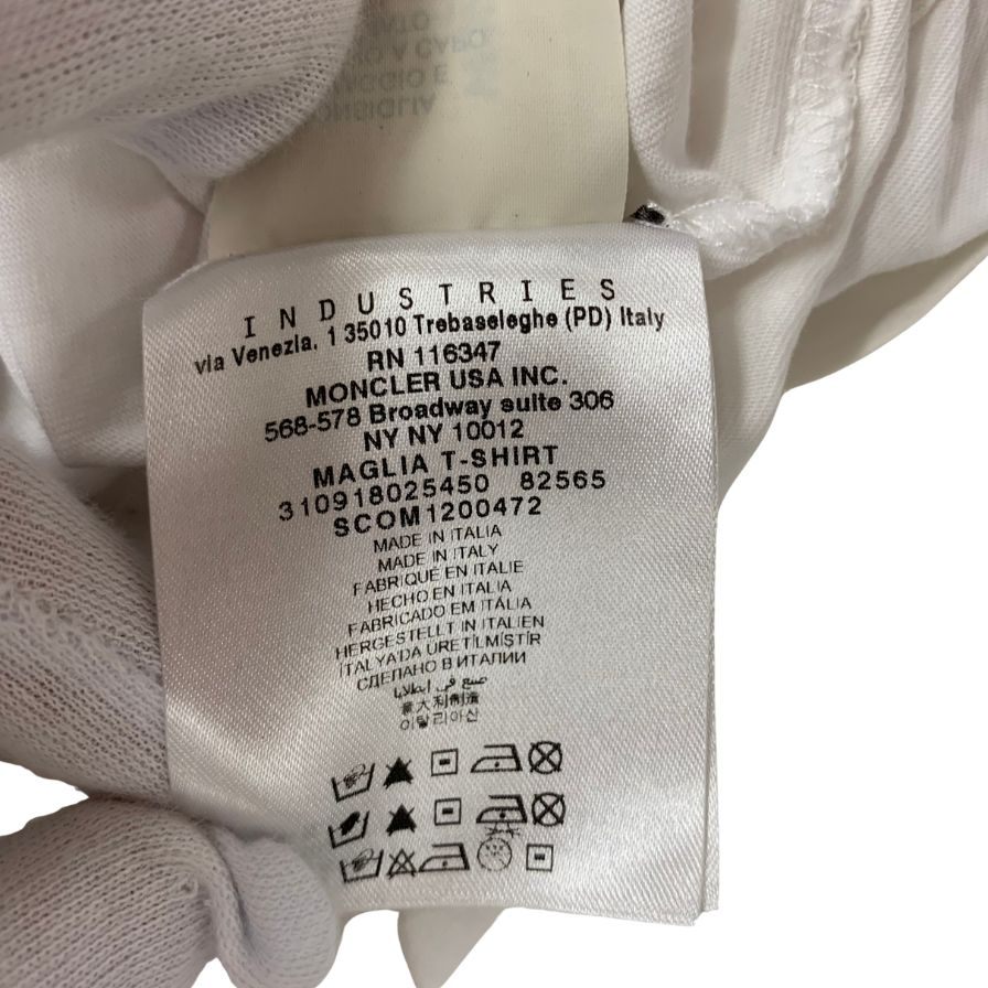 美品◇モンクレール Tシャツ 310918025450 白 ホワイト メンズ M