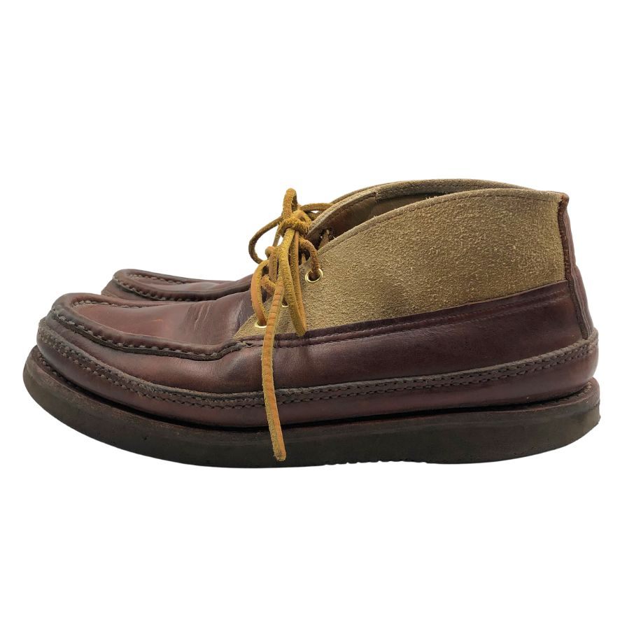ラッセルモカシン チャッカブーツ スポーティングクレー スエード レザー 切替 2トーン ブラウン ベージュ メンズ サイズ US7B RUSSELL MOCCASIN 約25.0cm【AFC7】