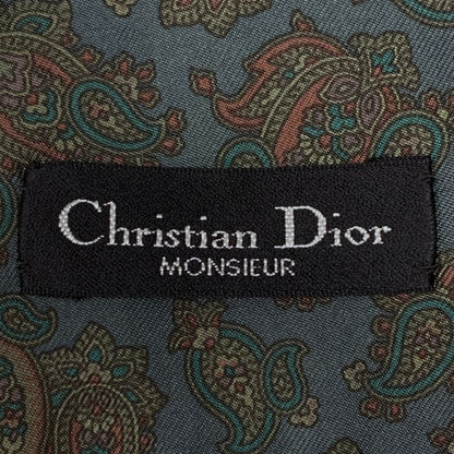 クリスチャンディオール ムッシュ スカーフ ペイズリー 総柄 グリーン系 Christian Dior MONSIEUR【AFI10】