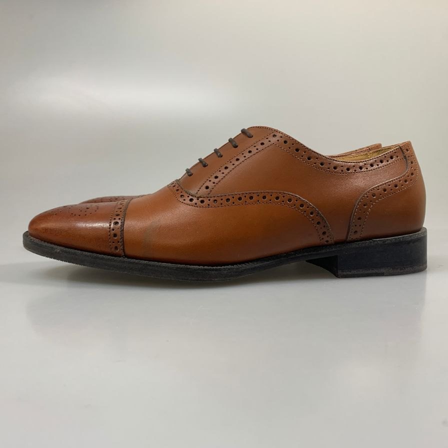 ジェイエ―ラミス カーフレザー レースアップシューズ メダリオン メンズ サイズ7 ブラウン J.A.RAMIS 約25.5cm【AFC2】