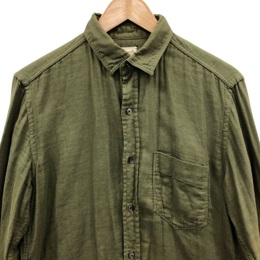 中古◆ヤヌーク ダブルガーゼシャツ カーキ サイズS メンズ 長袖シャツ YANUK Double gauze standard shirt 【AFB16】