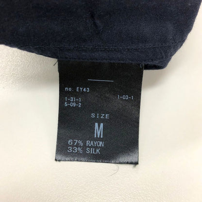 美品◆ジャーナルスタンダード シャツ シルク 半袖 ネイビー サイズM メンズ JOURNAL STANDARD 【AFB6】