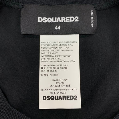 極美品◆ディースクエアード 長袖トップス ラウンドネック シルク100% レディース サイズ44 ブラック Dsquared2 【AFB14】