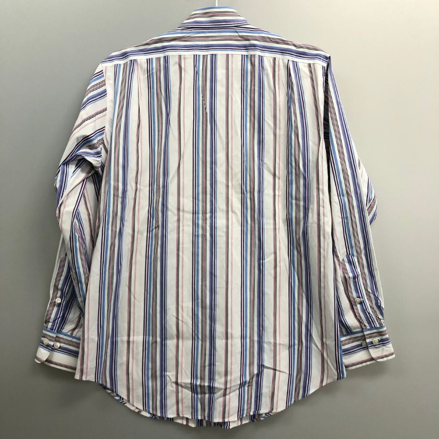 中古◆ポロ ラルフローレン ボタンダウンシャツ 90S クラシックフィット ストライプ マルチカラー メンズ サイズM Polo Ralph Lauren 【AFB5】