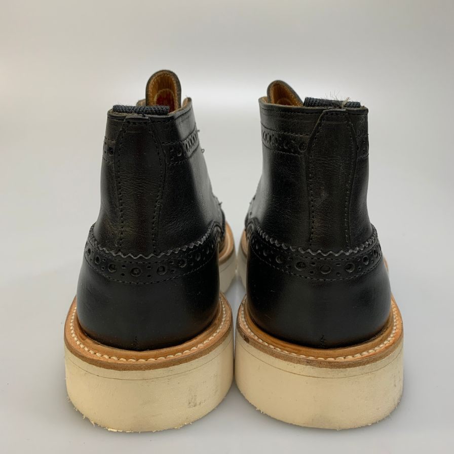 トリッカーズ レザーブーツ M5833 ビブラムソール ウィングチップ メンズ サイズ 8 ブラック Tricker's ビジネスシューズ 約26.5cm【LA】【中古】