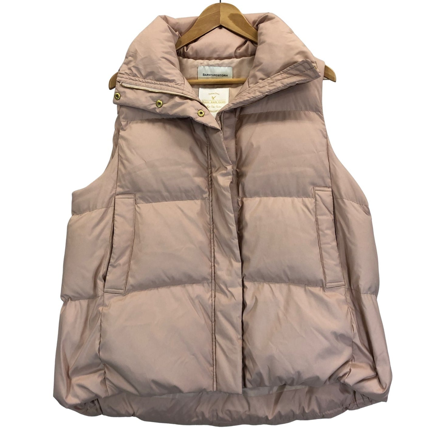 美品◆バンヤードストーム ダウンベスト ピンク系 レディース サイズ0 BARNYARDSTORM 【AFA10】