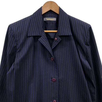美品◆イッセイミヤケ 80S 筆タグ 変形ジャケット ストライプ ネイビー系 メンズ サイズM ISSEY MIYAKE 【AFB14】