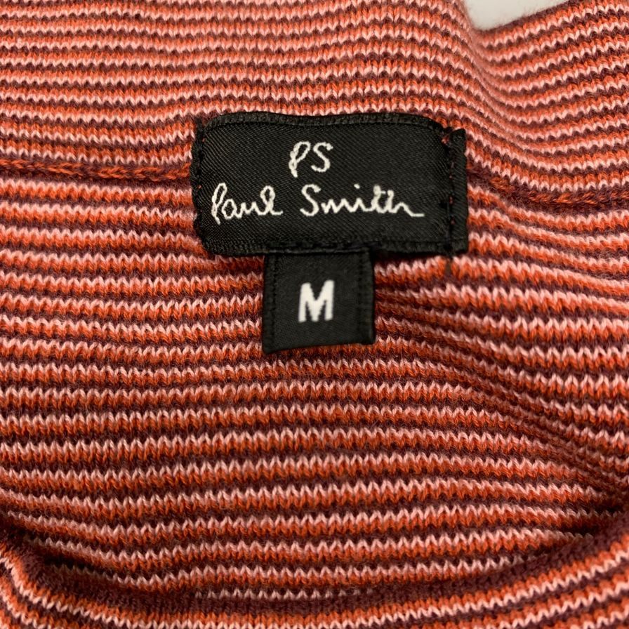 美品◆ポールスミス 半袖ニットTシャツ 総柄 メンズ サイズM ブラウン系 Paul Smith 【AFB36】