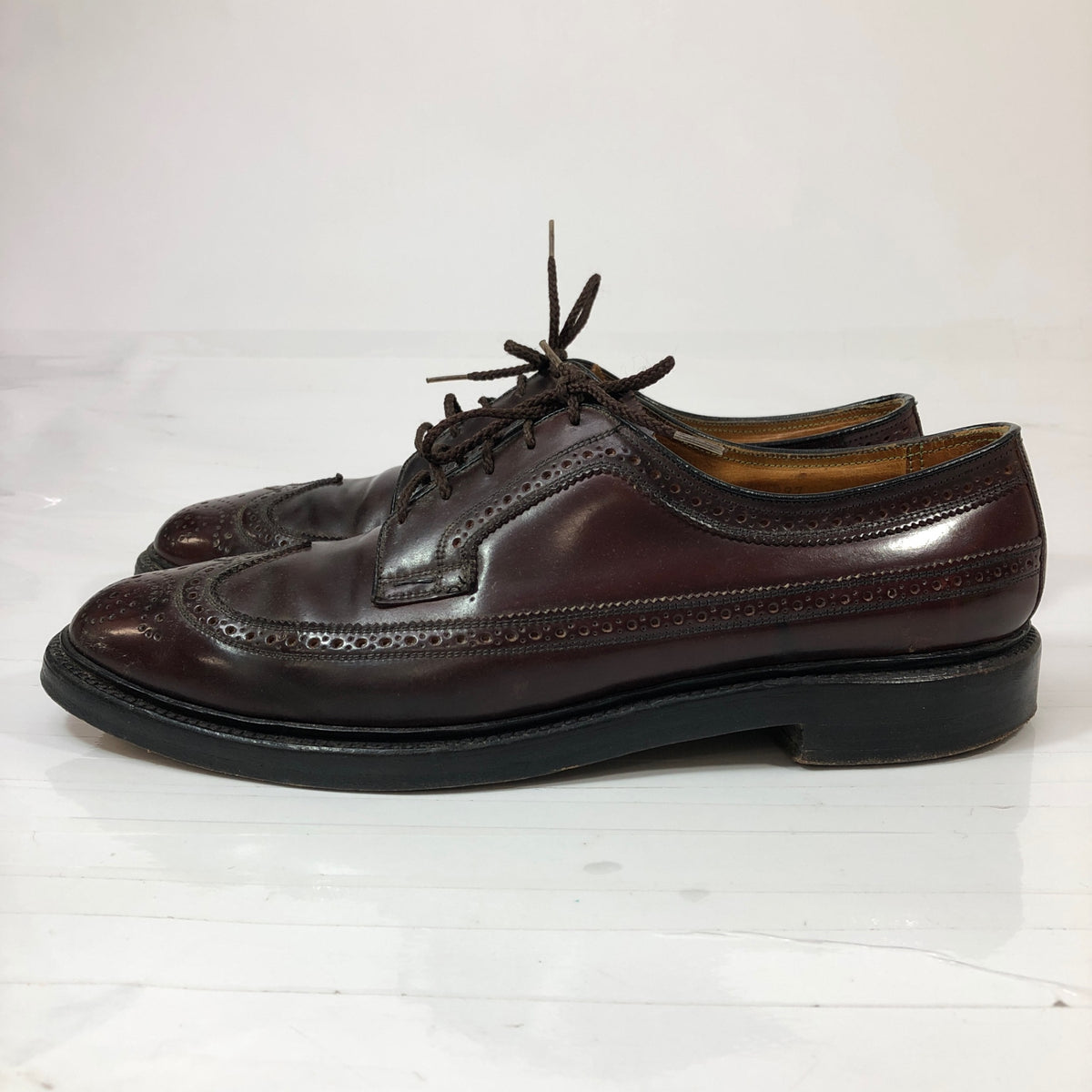 フローシャイム インペリアル ウイングチップ コードバン レザーシューズ メンズ サイズ10 ブラウン Florsheim Imperial 約28.0cm【AFC43】