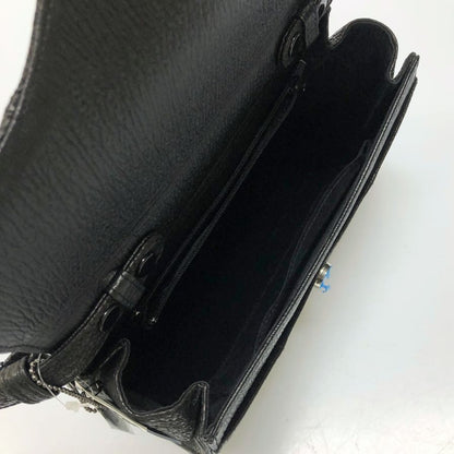 JRA ノーブランド ハンドバッグ シャーク レザー ブラック【AFE3】