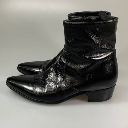 サンローラン ブーツ サイドジップ レザー ブラック メンズ サイズ42  SAINT LAURENT 約27.0cm【AFC43】