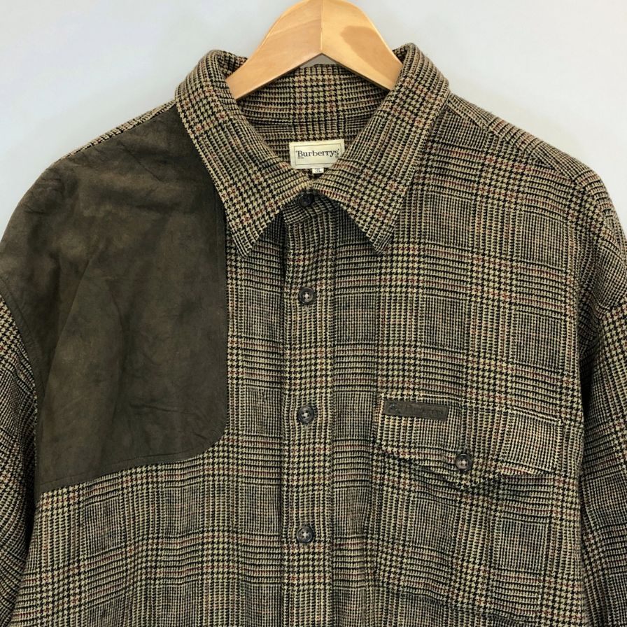 美品◆バーバリーズ ハンティングジャケット ガンクラブチェック メンズ サイズ3L Burberrys 【AFB16】