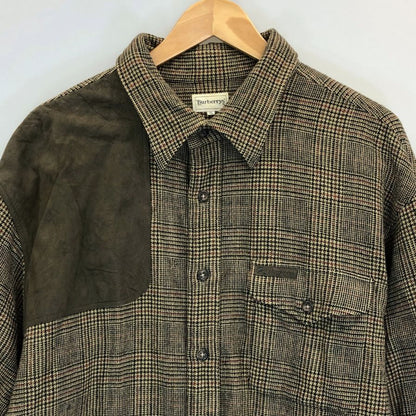 美品◆バーバリーズ ハンティングジャケット ガンクラブチェック メンズ サイズ3L Burberrys 【AFB16】