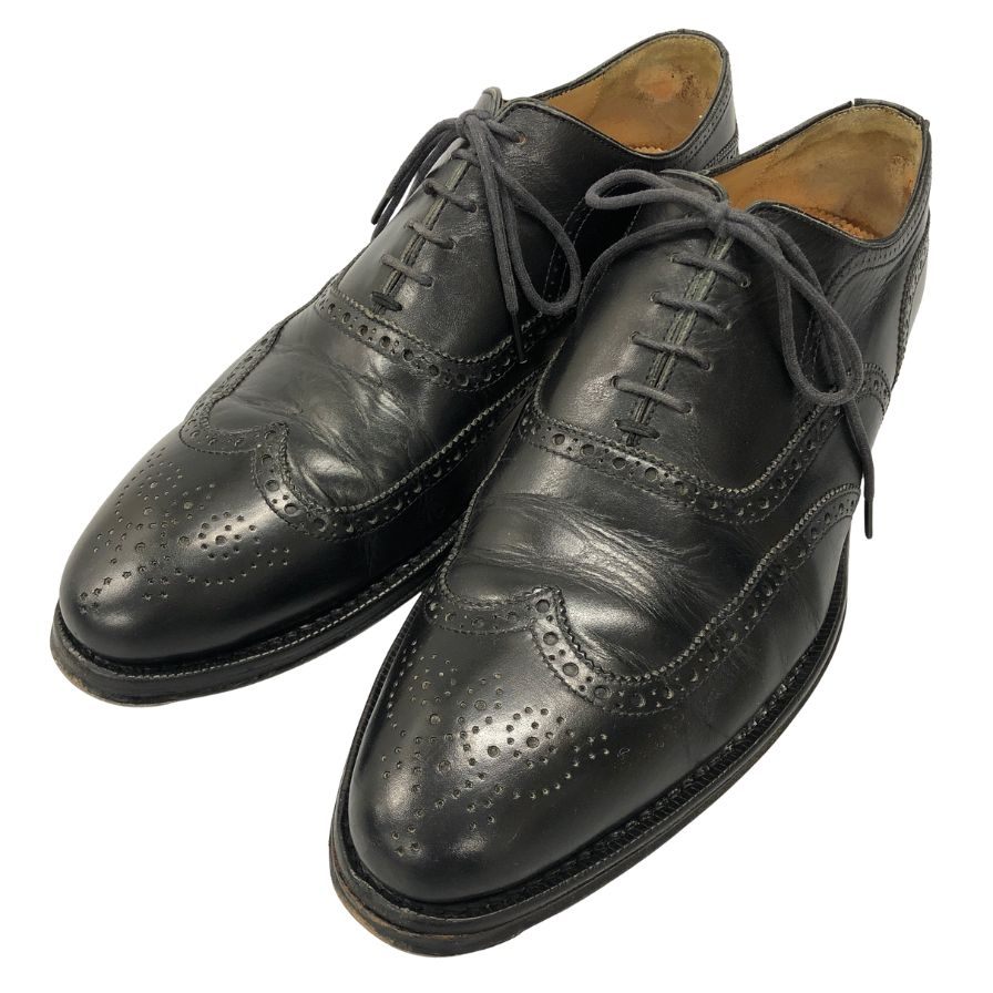 ジャランスリワヤ ウイングチップ カーフ ブラック サイズ7 メンズ  Jalan Sriwijaya 約25.5cm【AFC7】