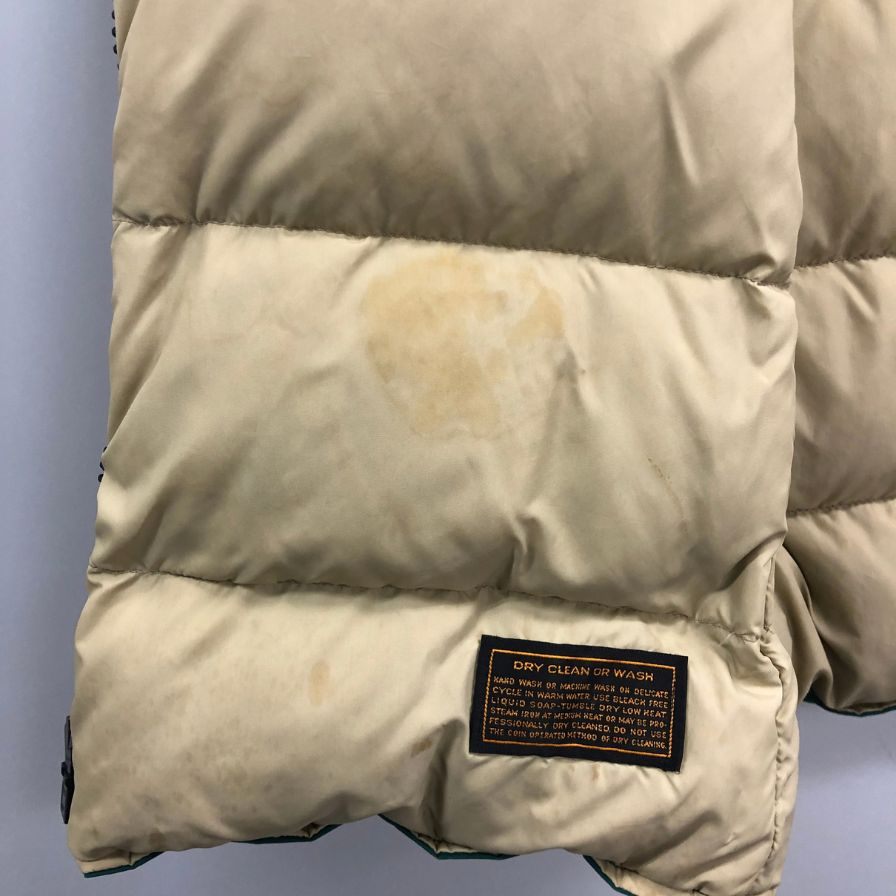 中古◆エディーバウアー ダウンジャケット 80年代 黒タグ ロゴボタン グリーン メンズ サイズ不明 Eddie Bauer 【AFF19】