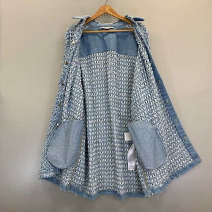 極美品◆ステラマッカートニー 24年 コート デニム生地 ブルー レディース サイズS STELLA McCARTNEY 【AFA2】