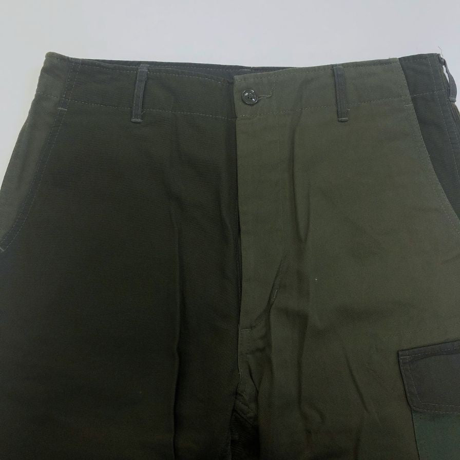 エンジニアードガーメンツ ビームス別注 ストレートパンツ コーデュロイ切替 USA製 グリーン×カーキ メンズ サイズ32 ENGINEERED GARMENTS BEAMS 【AFB15】