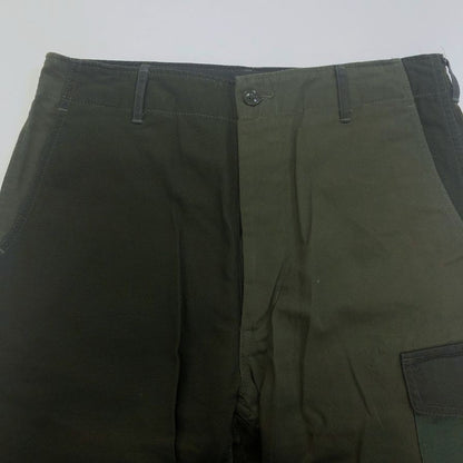 エンジニアードガーメンツ ビームス別注 ストレートパンツ コーデュロイ切替 USA製 グリーン×カーキ メンズ サイズ32 ENGINEERED GARMENTS BEAMS 【AFB15】