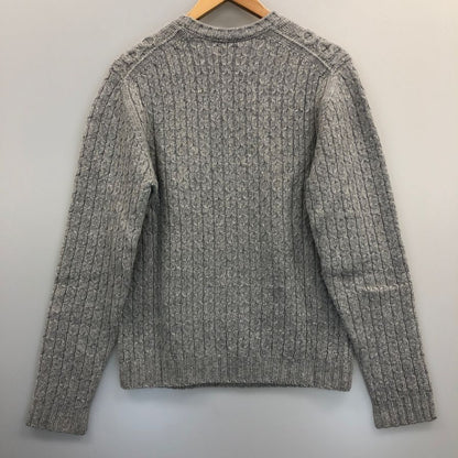 美品◆ドルモア ケーブル ウール クルーネック  ニット メンズ サイズ 44 グレー系  Drumohr 【AFB11】