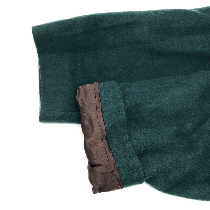 中古◆ヘルノ フード付き ウールロングコート グリーン サイズ44 レディース 裏地スカーフ柄 イタリア製 HERNO 【AFA9】