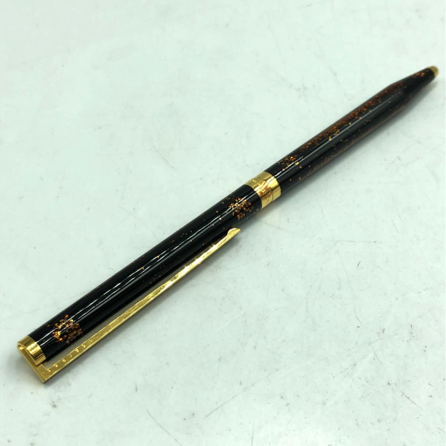 デュポン ボールペン ツイスト式 LAQUE DE CHINE マーブル柄 ブラウン系 ゴールド S.T.Dupont【AFI12】