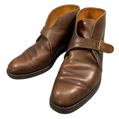 ジョンロブ バレーゼ シングルモンク アンクルブーツ ブラウン 7595ラスト サイズUK7.5E JOHN LOBB 約25.5cm【AFC46】