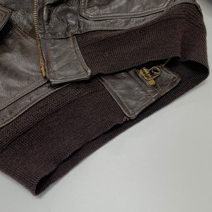 極美品◆ザリアルマッコイ フライトレザージャケット Type G-1 メンズ ブラウン サイズ38 THE REAL McCOY’S 【AFG1】