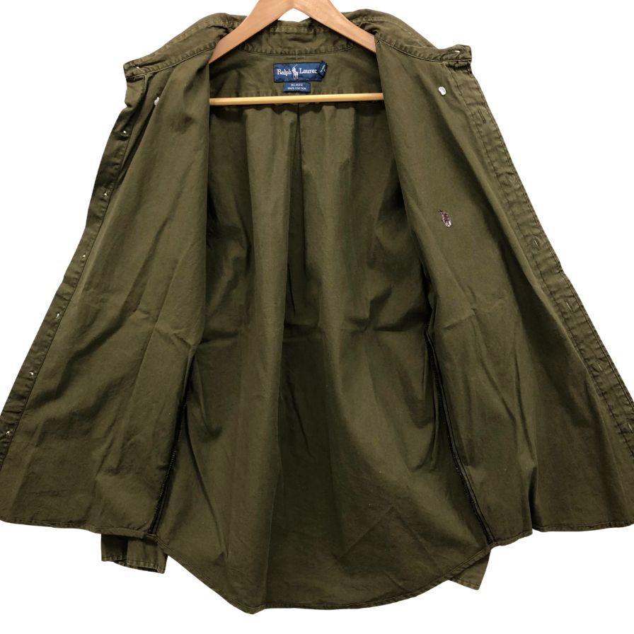 中古◆ラルフローレン 90S 長袖シャツ カーキ メンズ サイズXXL Ralph Lauren 【AFB41】