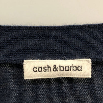 新品同様◆キャッシュ＆バルバ カーディガン ウーステッドカシミヤ 150 ネイビー メンズ サイズ2 IMWSW002 Cash&Barba 【AFB17】