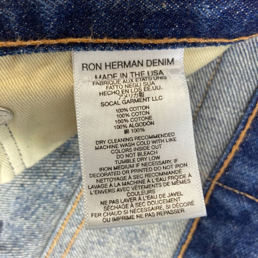 ロン ハーマン デニム パンツ ダメージ加工 USA製 セルビッジ 青耳 メンズ サイズ31 インディゴ Ron Herman Denim 【AFB12】