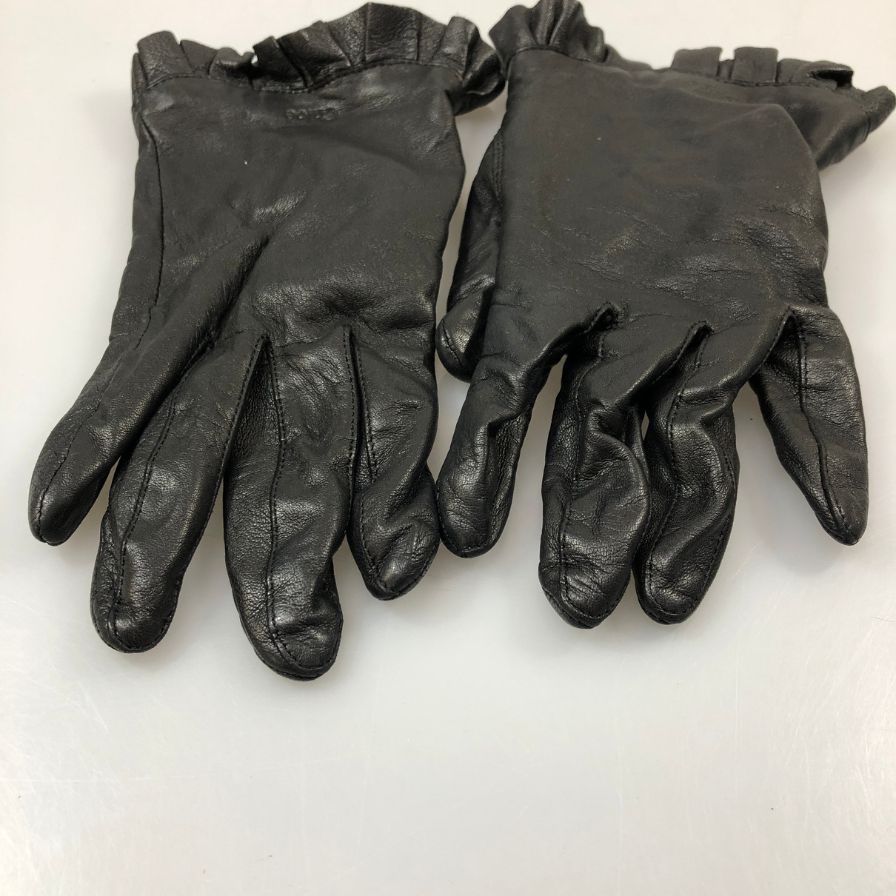 クロエ レザーグローブ  レース風 レディース ブラック サイズS相当  Chloe【AFI13】【中古】