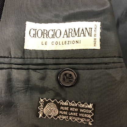 中古■ジョルジオアルマーニ ウール ストライプ ダブルジャケット メンズ サイズ48 ネイビー Giorgio Armani 【AFB46】