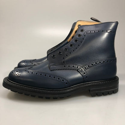トリッカーズ カントリーブーツ ウイングチップ 944732 M2508 ネイビー UK7ハーフ-5 Tricker’ｓ ブーツ 約26.0cm【LA】【中古】