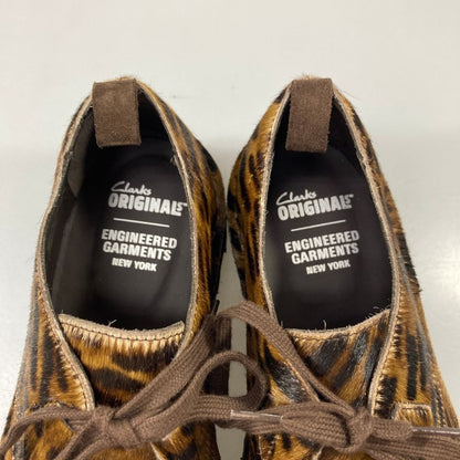 クラークス エンジニアドガーメンツ デザートカーン レオパード ハラコ ブラウン系 総柄 26cm CLARKS × Engineered Garments 約26.0cm【AFD12】