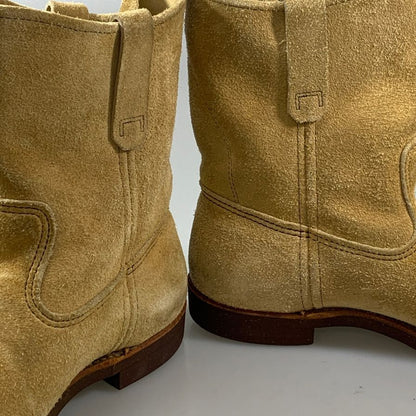 レッドウィング ペコスブーツ スエード ベージュ US9E メンズ RED WING 約27.0cm【PTM1】