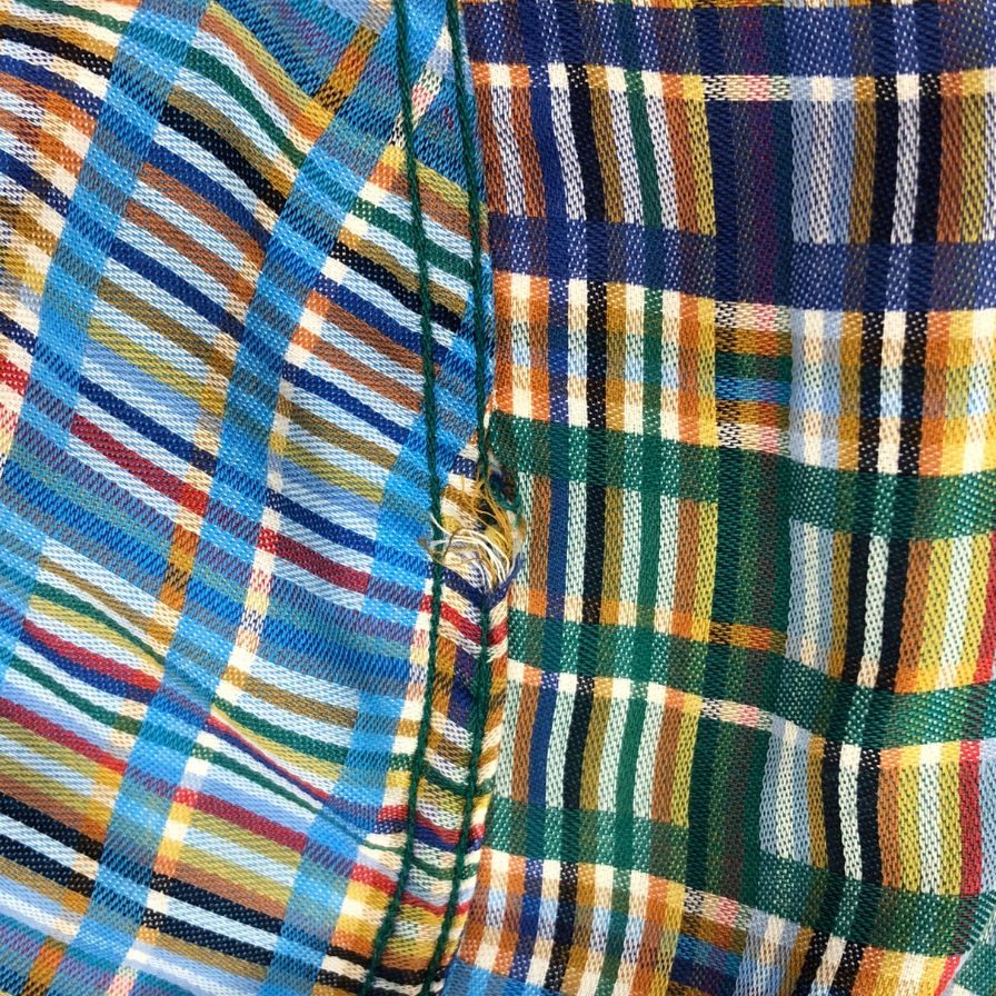 美品◆ミッソーニ チェックシャツ コットン イタリア製 ブルー メンズ サイズ 48 MISSONI 【AFB18】
