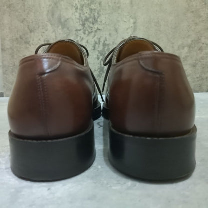 ジョンロブ 旧ロゴ プレーントゥ カーフ ブラウン メンズ サイズUK6E JOHN LOBB ビジネスシューズ 約25.0cm【LA】【中古】