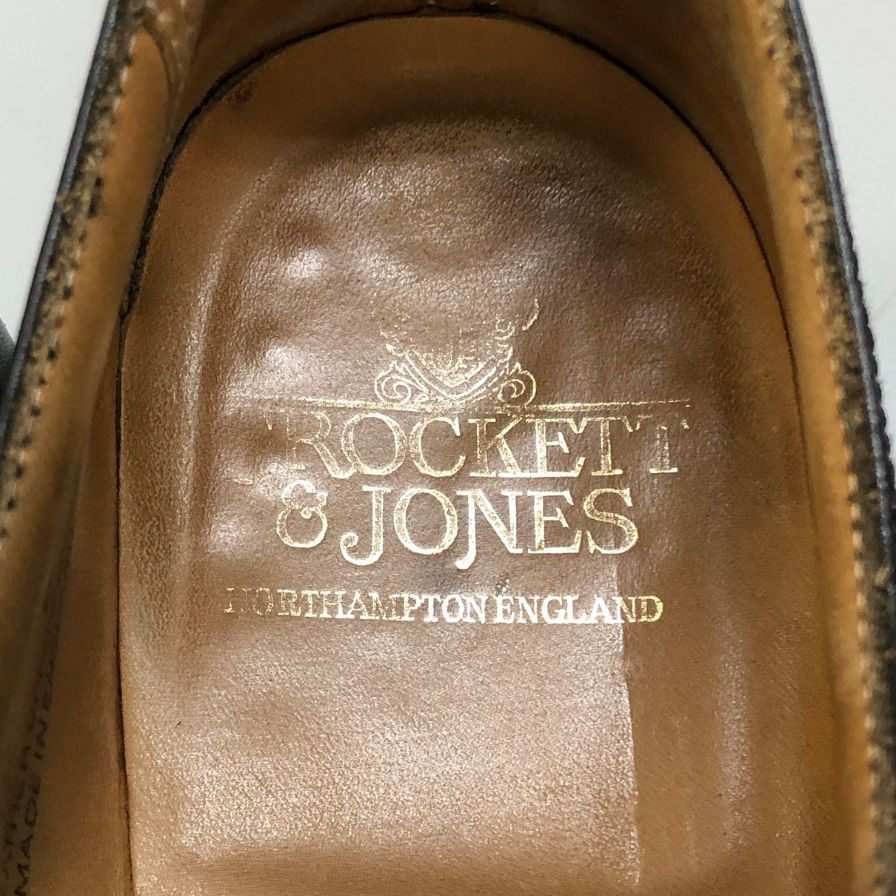 クロケット&ジョーンズ ウィングチップ ドラモンド カーフ ブラック サイズUK8E CROCKETT&JONES DRUMMOND ビジネスシューズ 約26.5cm【LA】【中古】