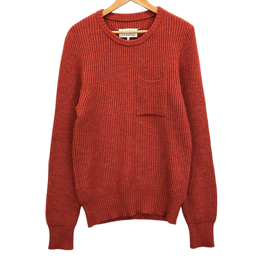美品◆メゾン マルジェラ ニットセーター ケーブル リブ編み 16AW ポケット S50HA0641 オレンジ系 サイズ M メンズ Maison Margiela 【AFB27】
