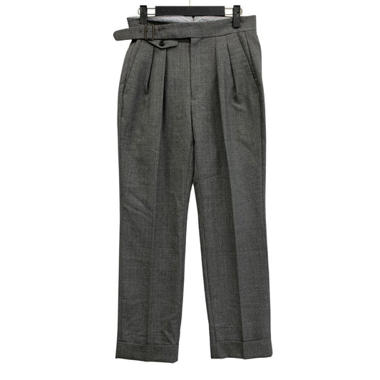ユニバーサルランゲージ×VITALE BARBERIS CANONICO スラックス カノニコ ウール 2タック ストラップ メンズ グレー サイズSS UNIVERSAL LANGUAGE 【AFB19】