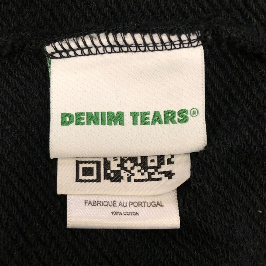 美品◆デニムティアーズ フラワープリント ジップ パーカー メンズ サイズS ブラック DENIM TEARS 【AFB4】