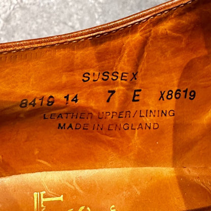 クロケット&ジョーンズ レザーシューズ  SUBS サセックス Uチップ カーフ ブラウン サイズUK7E メンズ CROCKETT&JONES ビジネスシューズ 約25.5cm【LA】【中古】